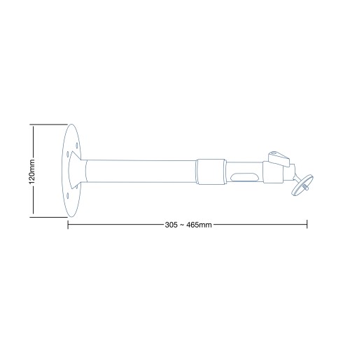 GL-224C, Teleskopik Kamera Montaj Ayağı, Alüminyum, 305~465 mm