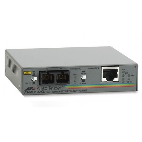 AT-MC102XL-20, 100TX (RJ-45) / 100FX (SC) Ethernet Fiber Optik Dönüştürücü