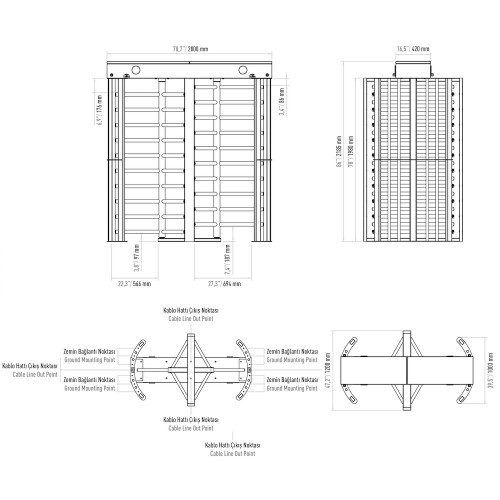 LTF-213D, Elektrostatik Boyalı İkili Boy Turnike